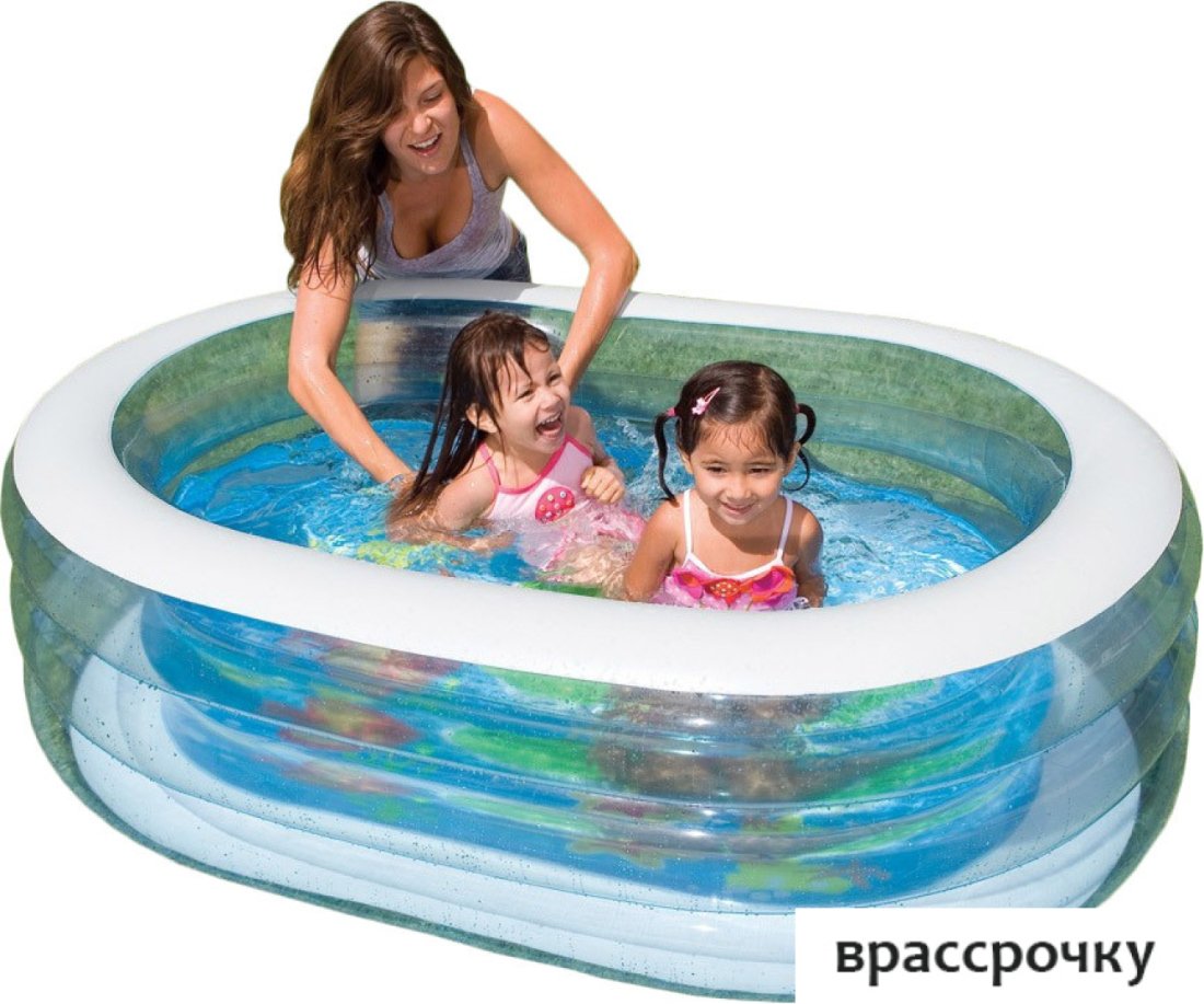 Надувной бассейн Intex Oval Whale Fun 163x107x46 (57482)