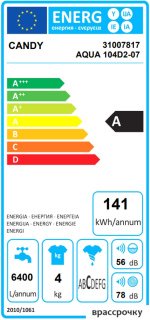 Стиральная машина Candy AQUA 104D2-07